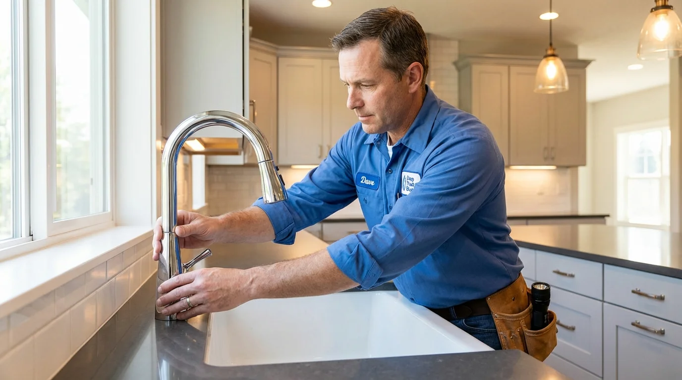 Kitchen faucet installation by Johns Plumbing LLC in Burnham
